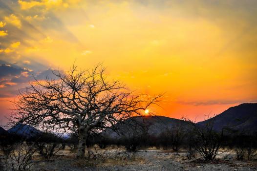 Sunset in northern Namibia 