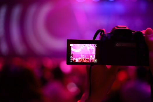 View of stage from a camera screen