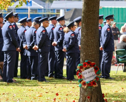 We will remember wreath on a tree, ANZAC 2022