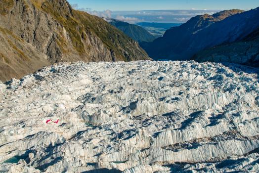 Looking up the Majestic Southern Alps glacier