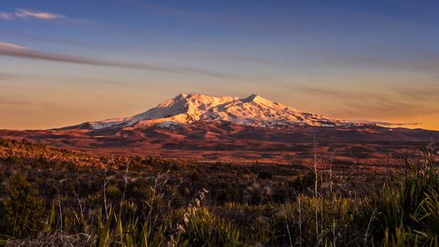 Mount Ruapehu at sunset