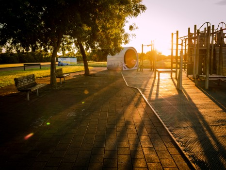 Urban Playground Sunrise Shadows