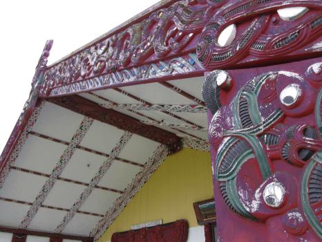 Maori facade of a Marae