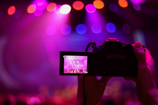 View of a camera screen recording an event