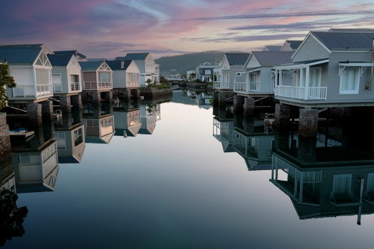 Luxury houses on a marina