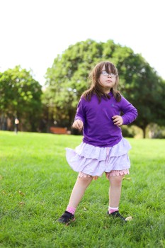 Child with Down syndrome candid pose