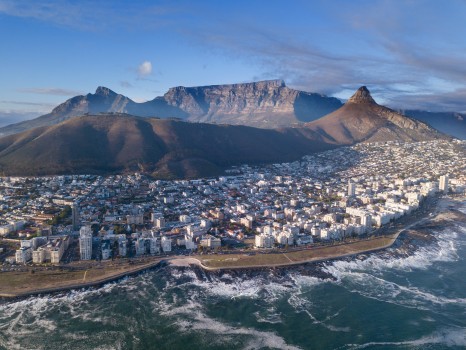Aerial of Cape Town, Table Mountain
