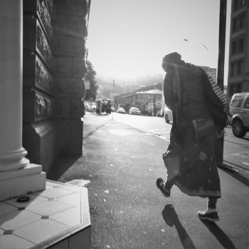 Woman walking in Wellington
