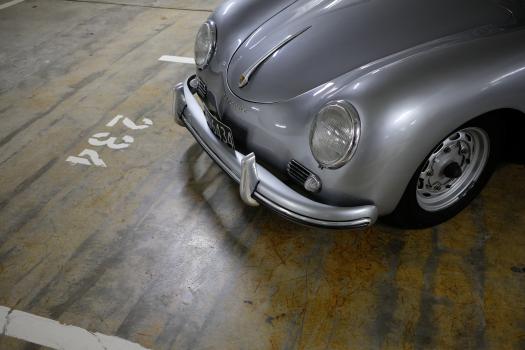 Classic silver Porsche bumper and headlights