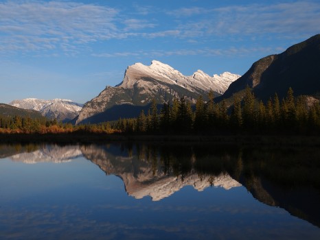 Mt Rundle reflected in the Vermilion Lakes