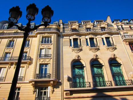 Typical Parisian building with balconies in Paris