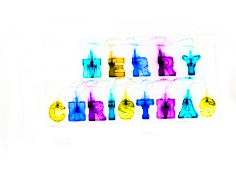 Merry Christmas Lights White Background