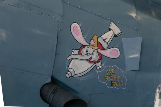 Dumbo the aviator never misses