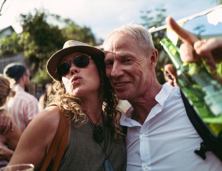 Couple posing for a photo at Newtown Festival 2020