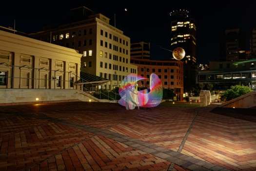 Light painting Civic Square Wellington