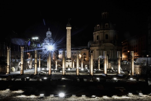 The Trajan Markets at night