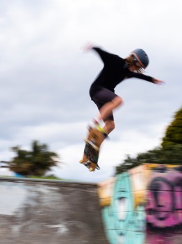 Boy Skateboard Jump Trick Skatepark