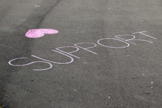 'Support' chalking, Relay for Life 2022