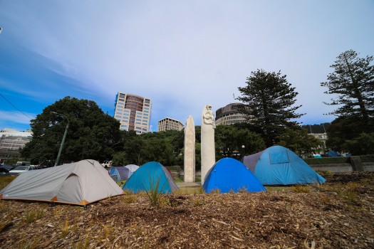 Tents around Pou Whenua - Convoy 2022