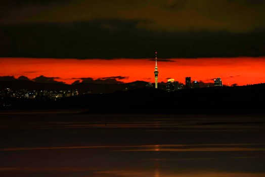 Auckland RedSky from Waiheke