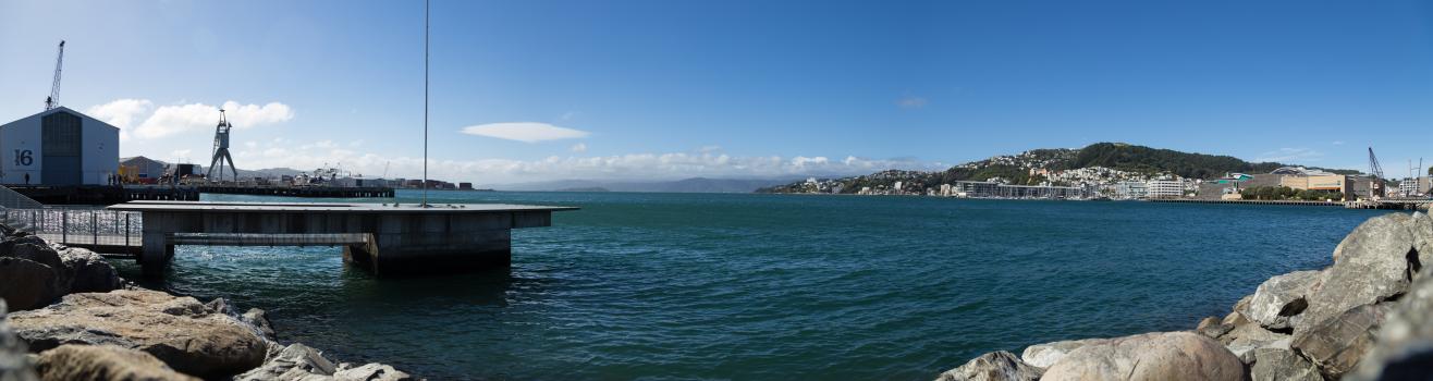 Helipad on the bay panorama