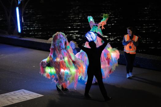 Lit up costumes at LUX festival 