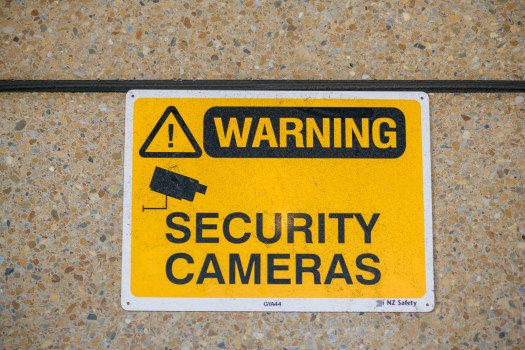 Warning security cameras