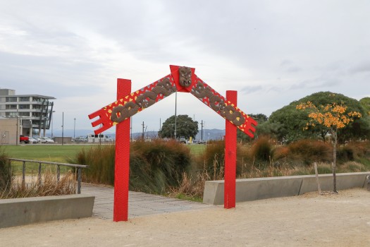 Maori carved gate