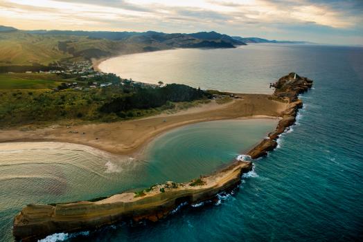 Castlepoint lagoon  from the air tight crop