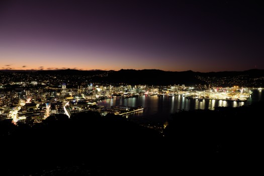 Wellington Harbour by Night From Mt Victoria