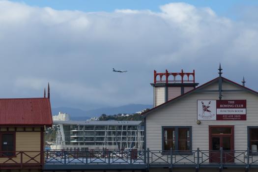 The rowing club and landing plane