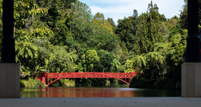 Red bridge from the band stand
