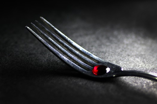Fork with colored drop
