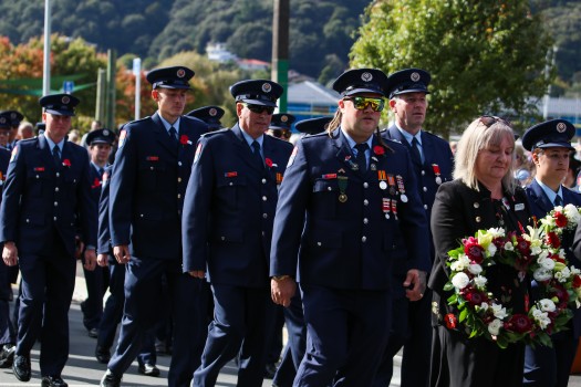 Uniformed officers on ANZAC commemorations