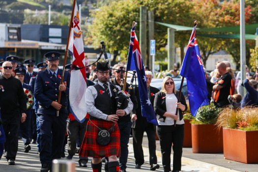 Bagpipe player at ANZAC commemorations