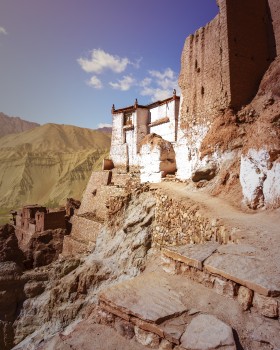 Dirt road to Basgo Monastery, Ladakh, India