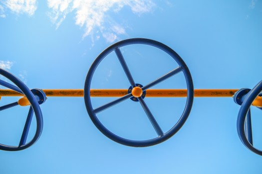 Children's playground blue wheel