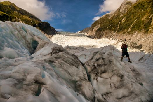 walking up the glacier