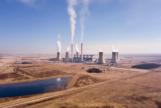Aerial of coal fired power station