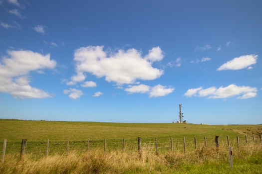Network tower in grassland