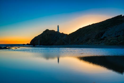 Castlepoint lighthouse lagoon reflection
