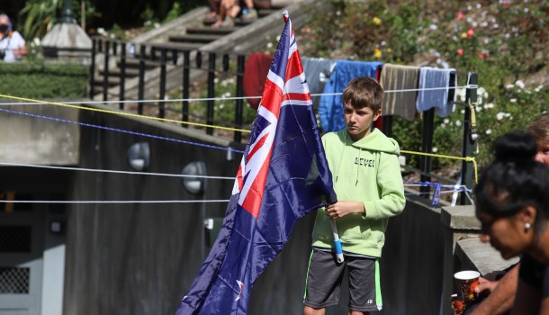 Young boy with NZ flag - Convoy 2022 protest