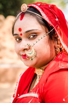 A traditionally dressed Indian woman