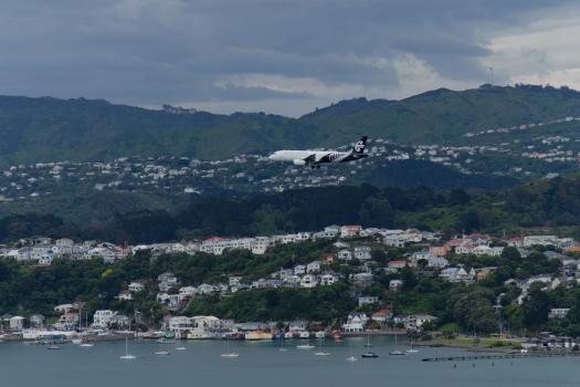 AIR NZ over the town