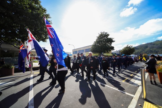 Veterans and FD officers march, ANZAC-22