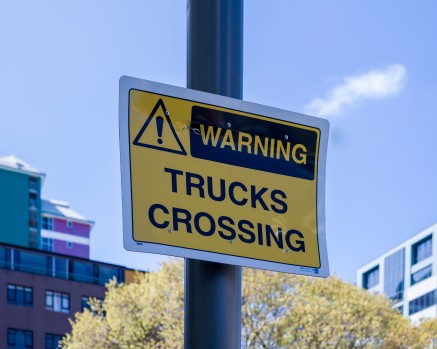 Sign trucks crossing