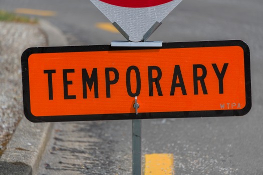 Sign temporary