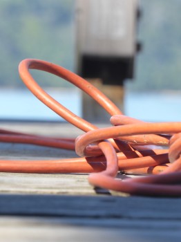 Extension cord on jetty