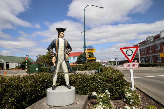 Captain James Cook statue and intersection