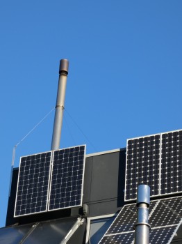 Solar panels with chimneys
